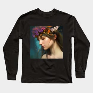 Butterfly Crown Lady Long Sleeve T-Shirt